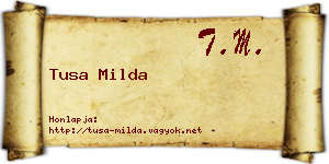 Tusa Milda névjegykártya